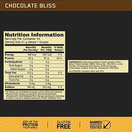 ON GOLD STANDARD 100% ISOLATE WHEY PROTEIN - Protein world