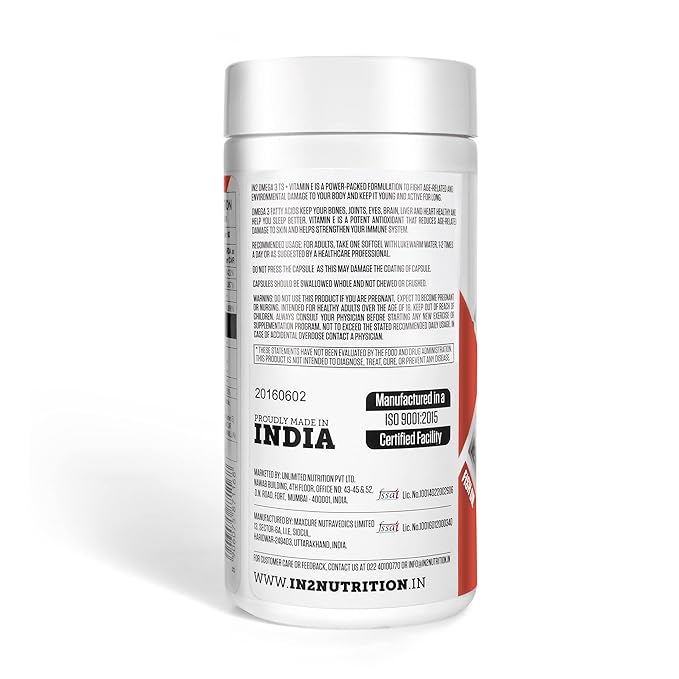 IN2 Omega 3 & Vitamin E (Fish oil), 60 Softgels - Protein world