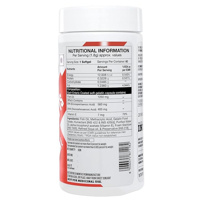 IN2 Omega 3 & Vitamin E (Fish oil), 60 Softgels - Protein world