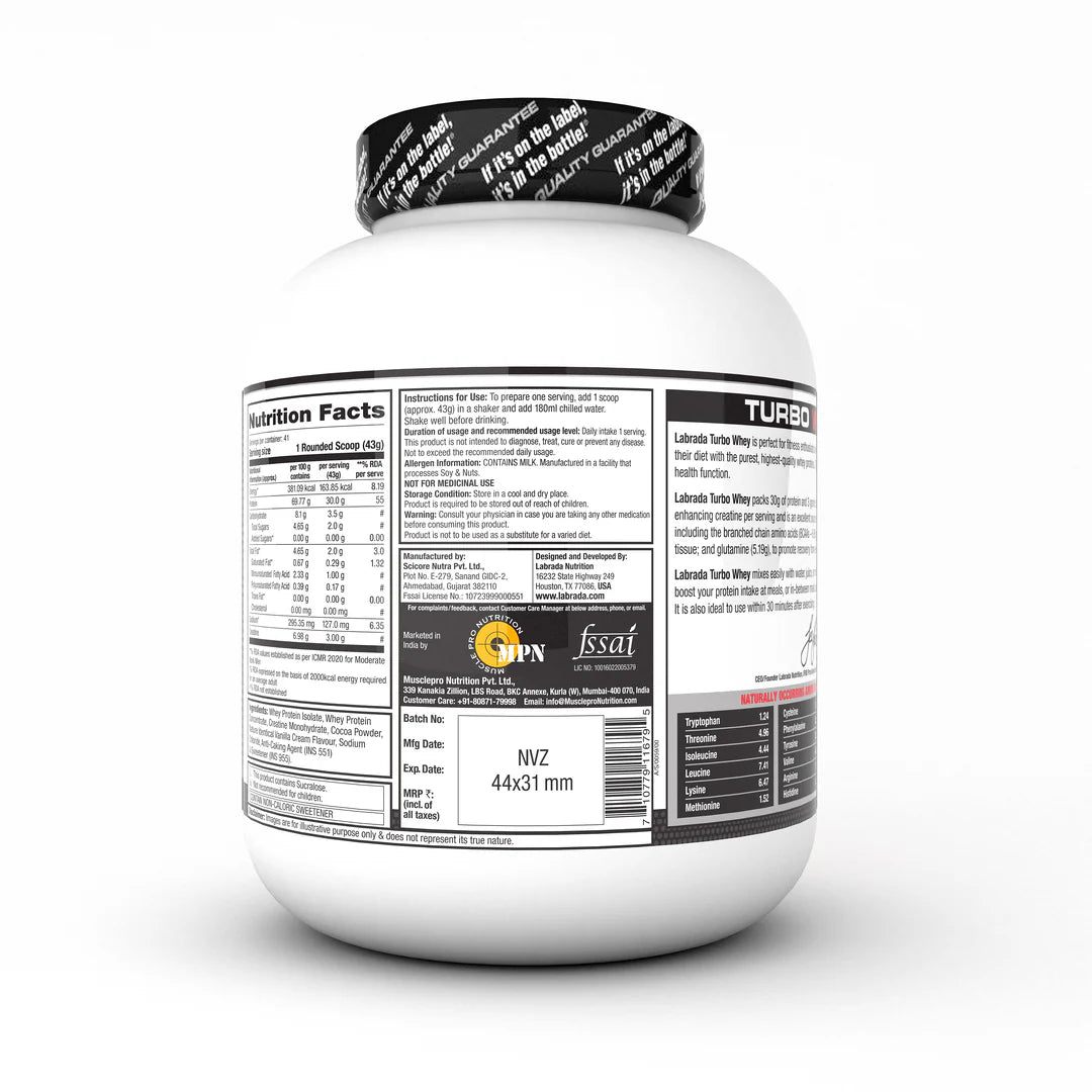 Labrada Turbo Whey 1.81 kg Chocolate - Protein world