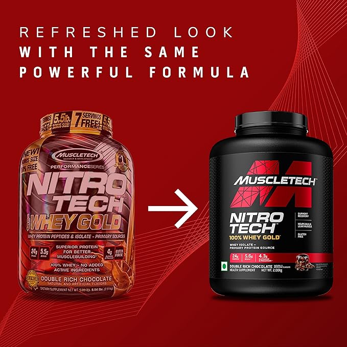Muscletech Nitrotech Whey Gold Double Rich chocolate 1.81 kg - Protein world