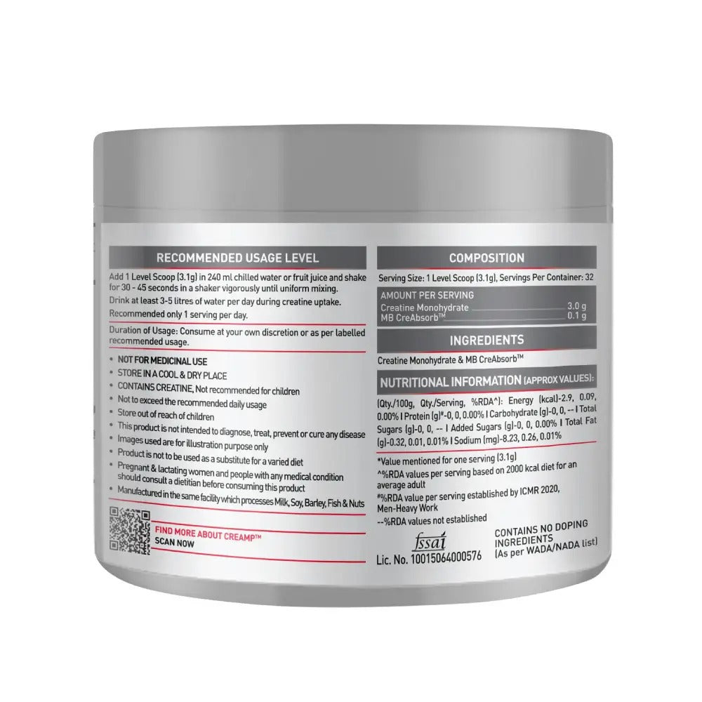 MuscleBlaze Creatine Monohydrate CreAMP - Protein world