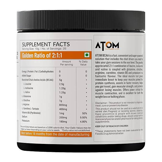 Atom BCAA 250gm - Protein world