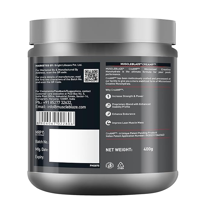MuscleBlaze Creatine Monohydrate CreAMP - Protein world