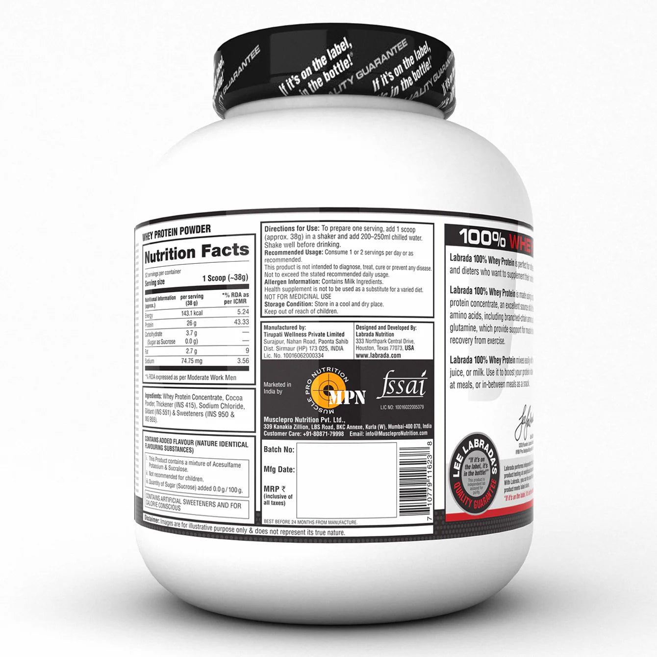 Labrada 100% Whey 1.81 kg - Protein world