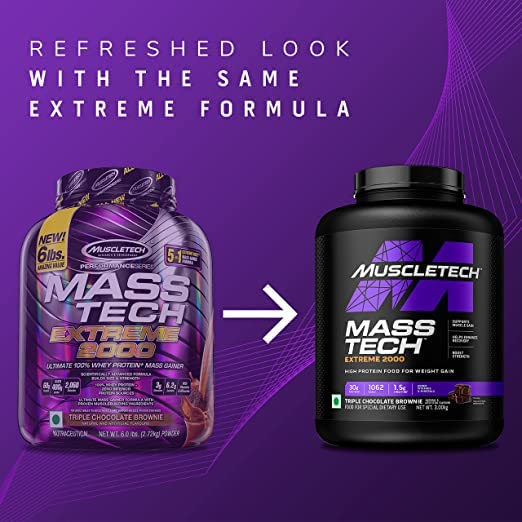 Muscletech Masstech Extreme 2000 Triple Chocolate Brownie 3kg - Protein world