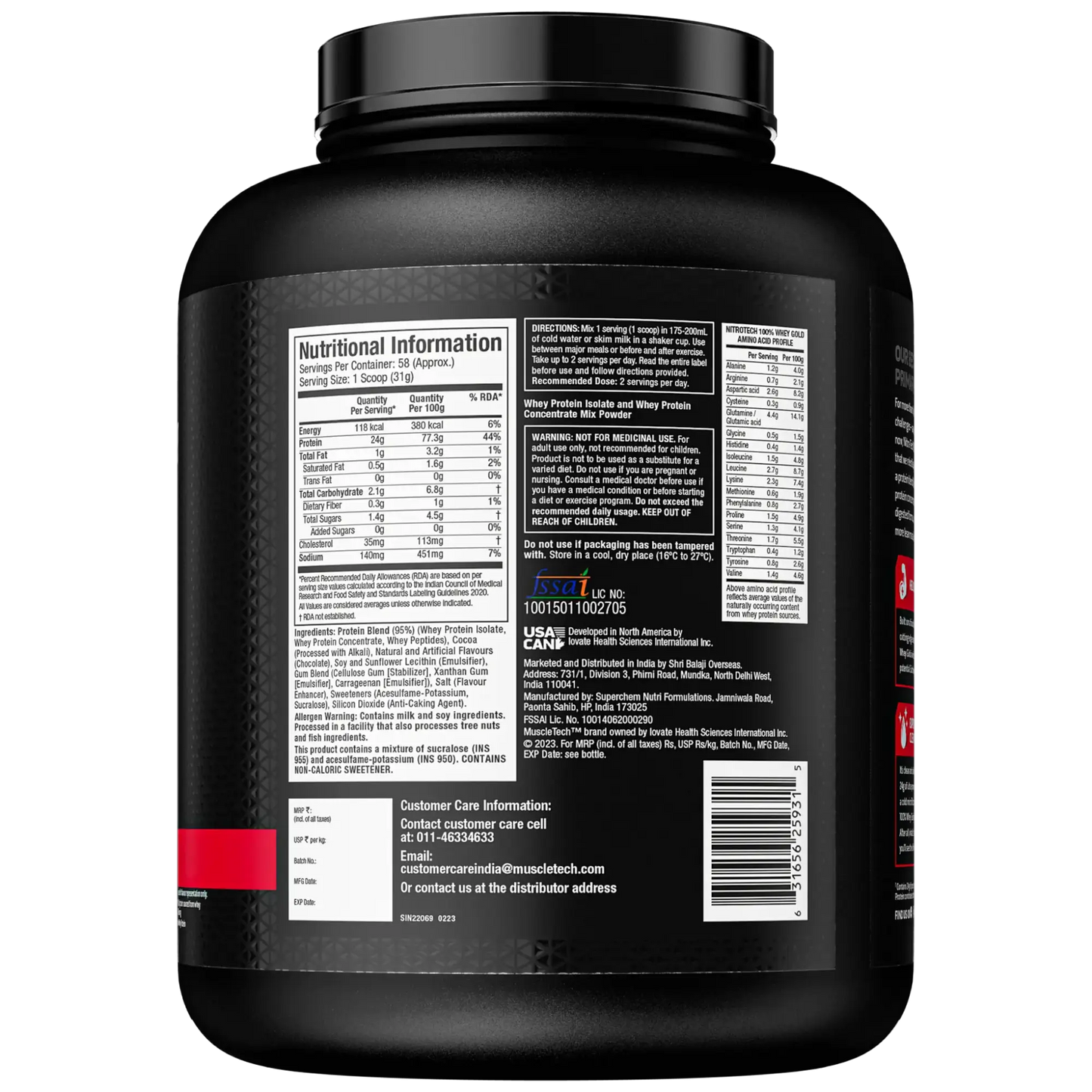 Muscletech Nitrotech Whey Gold Double Rich chocolate 1.81 kg - Protein world