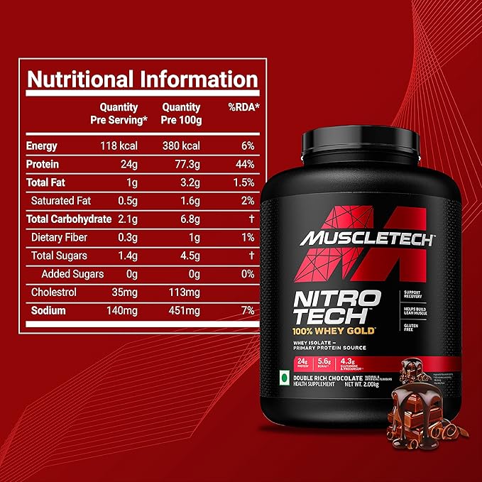 Muscletech Nitrotech Whey Gold Double Rich chocolate 1.81 kg - Protein world