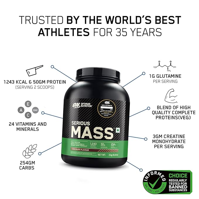 On Serious Mass 3kg Chocolate Flavour - Protein world