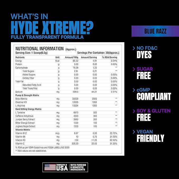 Prosupps Hyde Xtreme pre workout 30 serving - Protein world