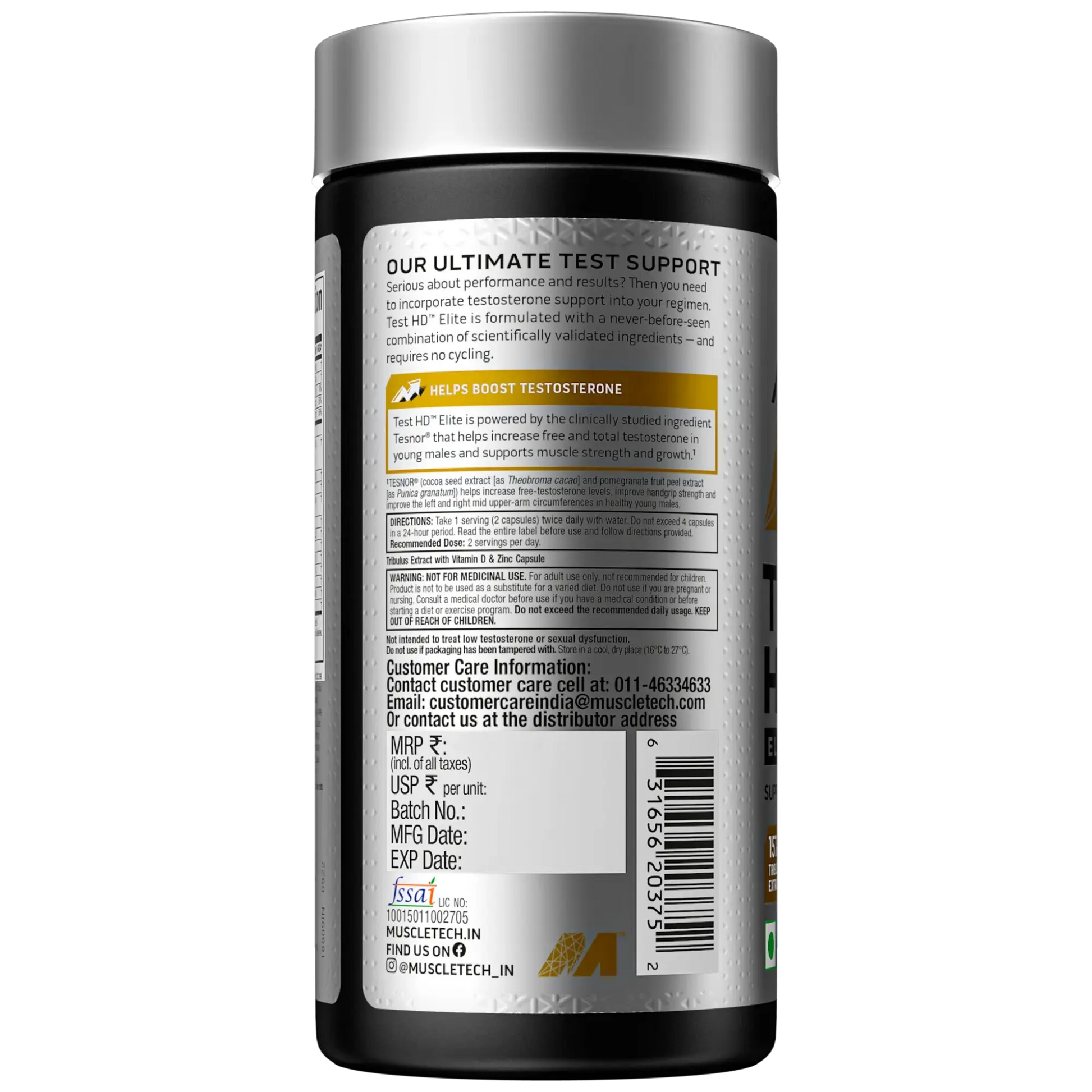Muscletech Test HD 60 capsules - Protein world
