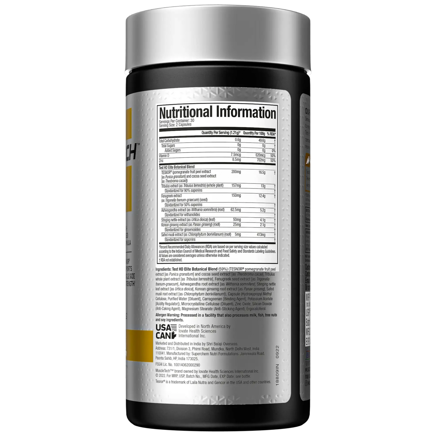 Muscletech Test HD 60 capsules - Protein world