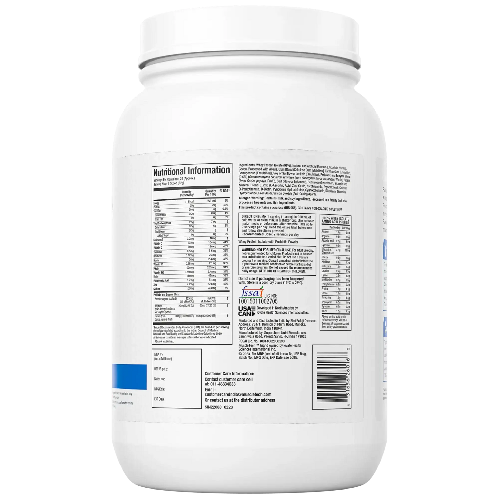 Muscletech Isolate Milk Chocolate - Protein world