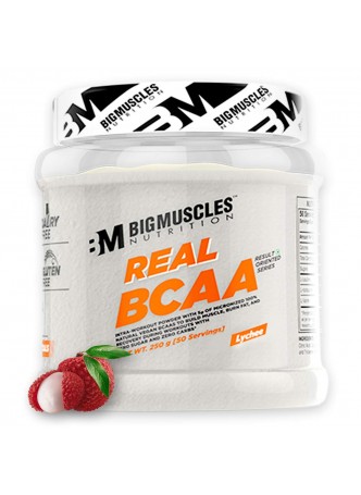 Bigmuscles Nutrition Real BCAA [50 Servings, Lychee] -100% Micronized Vegan, Muscle Recovery & Endurance BCAA Powder, 5 Grams of Amino Acids, Keto Friendly, Caffeine Free