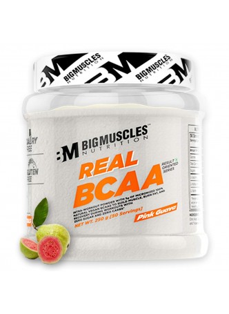 Bigmuscles Nutrition Real BCAA [50 Servings, Pink Guava] -100% Micronized Vegan, Muscle Recovery & Endurance BCAA Powder, 5 Grams of Amino Acids, Keto Friendly, Caffeine Free