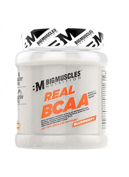 Bigmuscles Nutrition Real BCAA [50 Servings, Blueberry] -100% Micronized Vegan, Muscle Recovery & Endurance BCAA Powder, 5 Grams of Amino Acids, Keto Friendly, Caffeine Free
