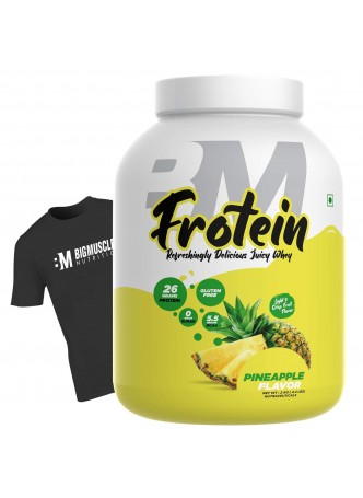 Bigmuscles Nutrition Frotein 26g Refreshing Pineapple Flavored Hydrolysed Whey Protein Isolate[59 Servings, 2 kg]
