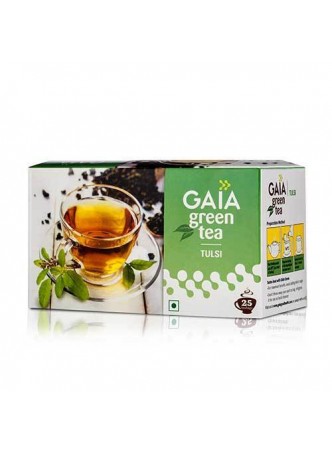 Gaia Green Tea Tulsi 25 Teabags