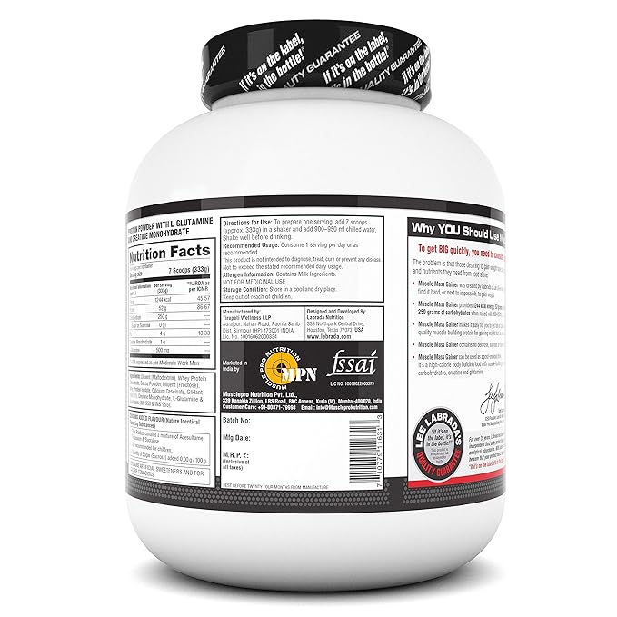 Labrada Muscle Mass Gainer 3kg Chocolate - Protein world